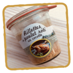 Les rillettes de poulet rôti en cocotte de la Belvindière
