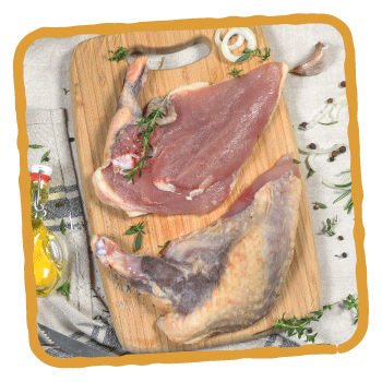 Découpe de pintade de la Belvindière
